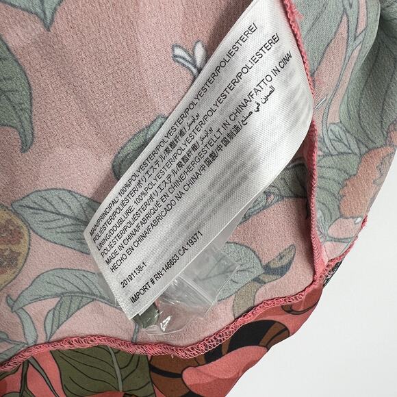 Finders Keepers Tropical Print Long Sleeve Ruched Mini Dress Size Small - Picture 6 of 8